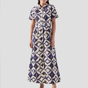 Epsilon cotton maxi dress pockets button front